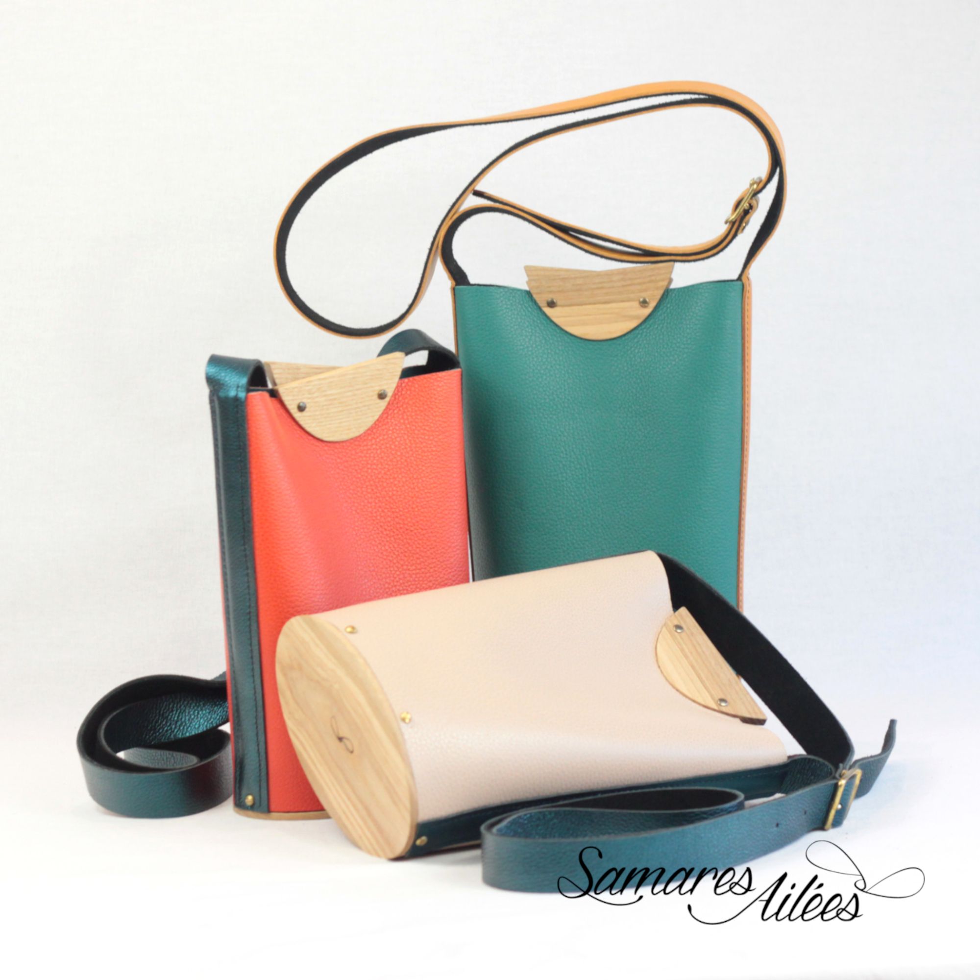 Sac sceau en Bois et Cuir "Simone"